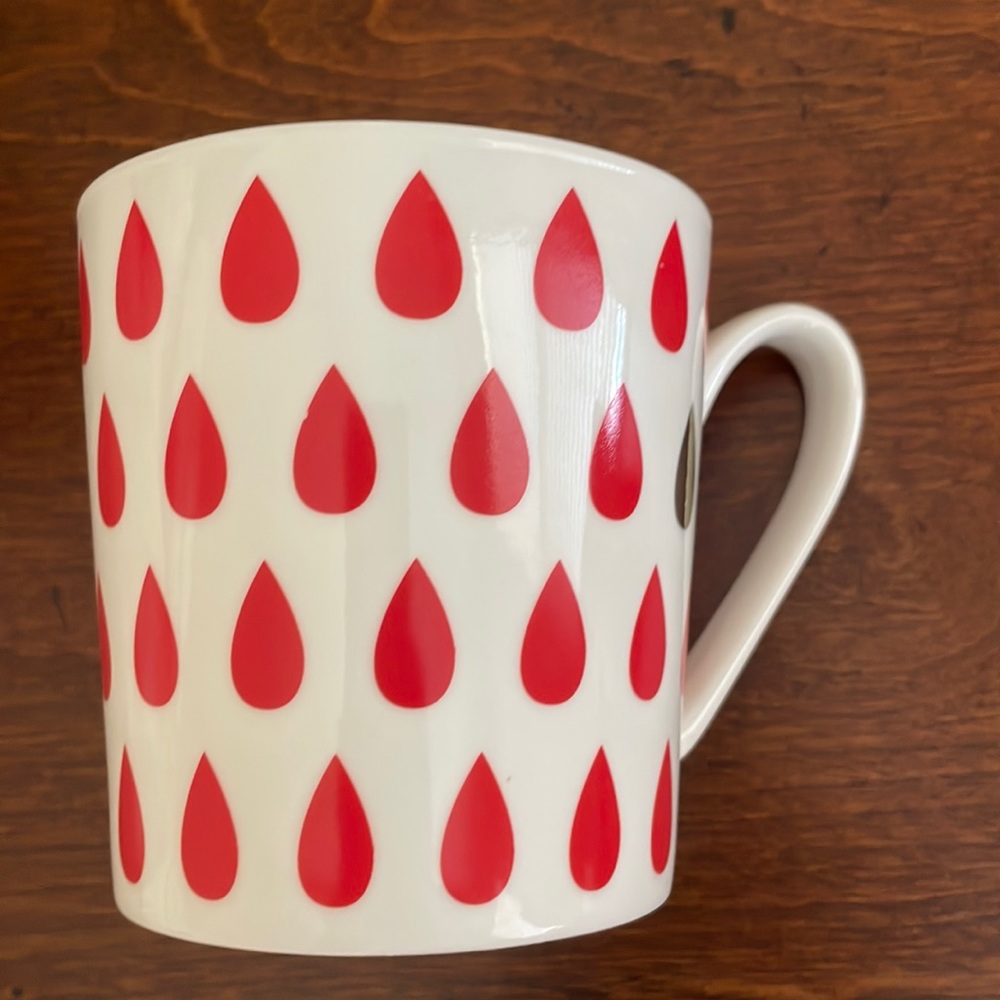 Clay Art Red, Gold, and White Mug Dishwasher Safe OS EUC